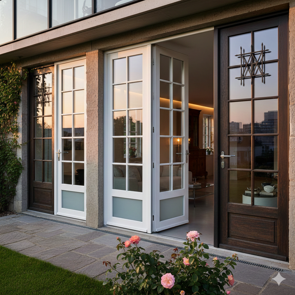 White Casement UPVC Door